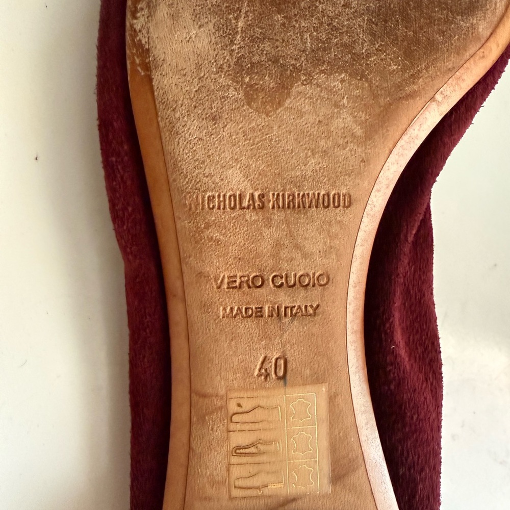 Nicholas Kirkwood Burgundy Suede Loafers - Picture 6 of 6